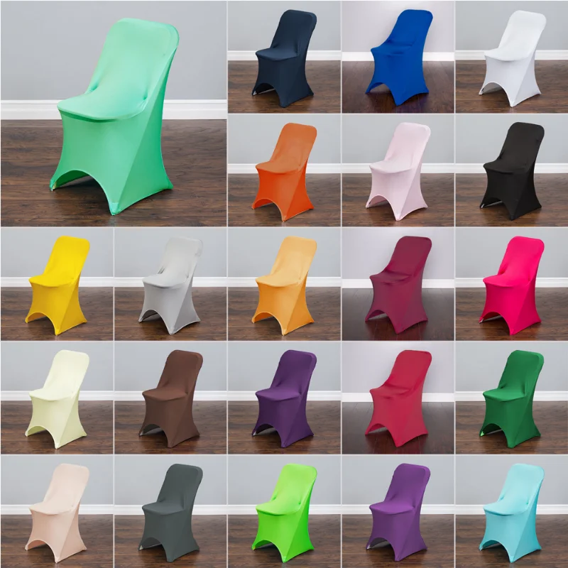 

Spandex Folding Chair Covers Universal Stretch Washable Fitted Chair Slipcovers Protector for Wedding Holidays Banquet Party