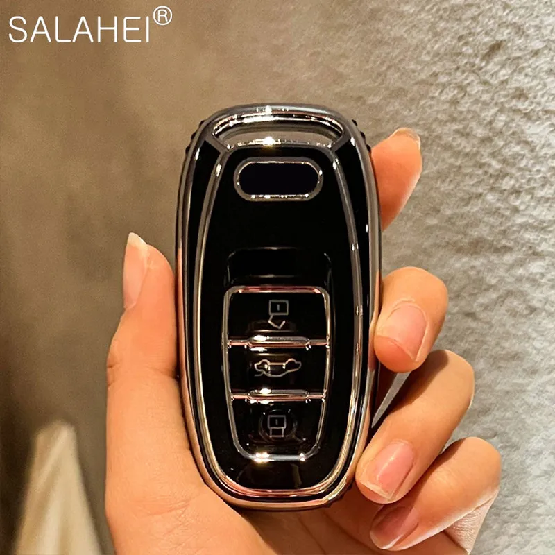 

TPU Car Remote Key Case Cover For Audi A1 A3 A4 A5 A6 A7 A8 Q3 Q5 Q7 S4 S5 S6 S7 S8 R8 TT Quattro Q3 Q5 Q7 2009-2015 Accessories