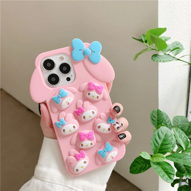 

Чехол для телефона с аниме «Моя Мелодия» для Iphone 11, 12, 13, XS Max, XR, X, чехол, милый мультяшный мягкий силиконовый защитный чехол с пузырьками, пода...