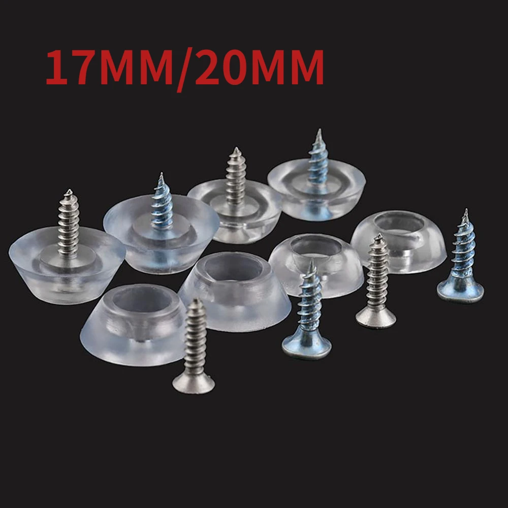 

17mm/20mm Silicone Mat Transparent Soft Foot Nail Furniture Foot Nail Anti-slip Mat with Screw