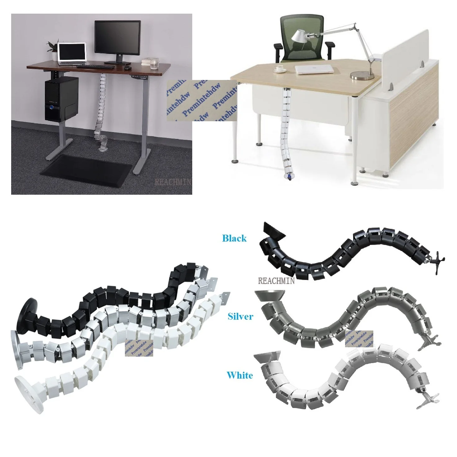 

Square Round Office Meeting Table Working PC Desk Cable Organizer Snake Cable Wire Organizer Management Floor