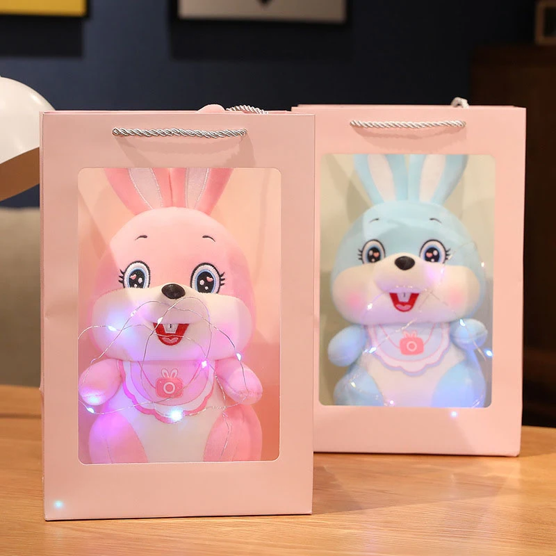 1pc 28cm Cute Colorful Rabbit Plush Toys Bunny Stuffed Animal Baby Doll Girl Accompany Sleepy Pillow Lovely Gifts For Kids