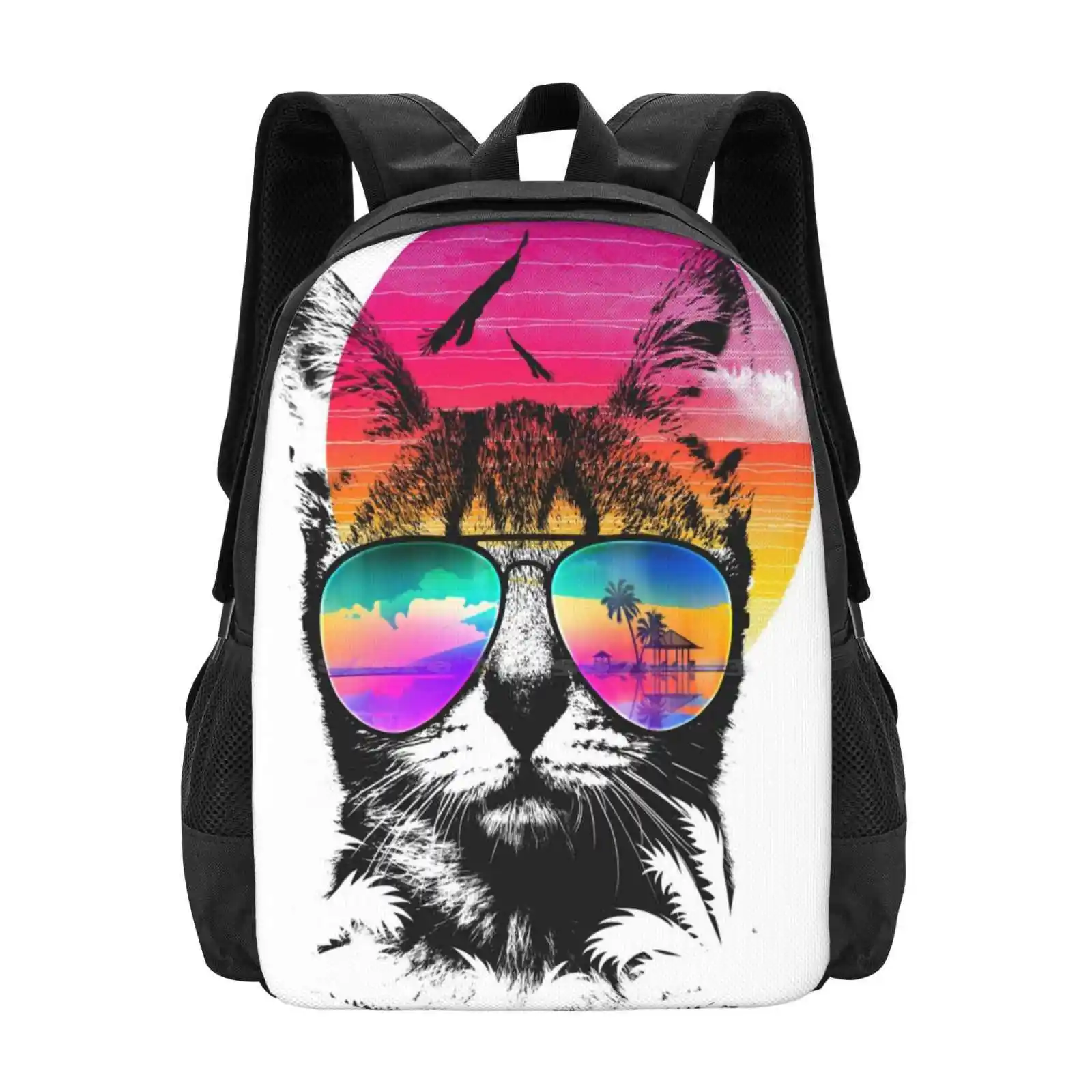 

Summer Cat Backpacks For School Teenagers Girls Travel Bags Cute Cat Cute Kitten Cute Kitty Funny Cat Funny Kitten Funny Kitty