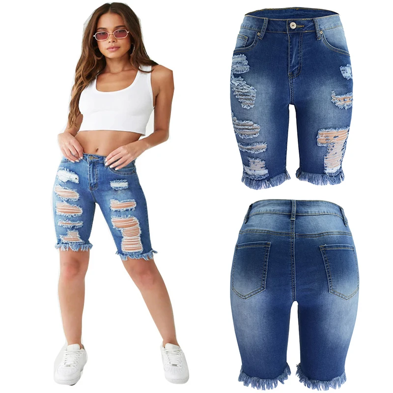 

Шорты-бермуды женские из денима с завышенной талией, повседневные Модные городские штаны в стиле оверсайз, одежда для спортзала, лето 2022