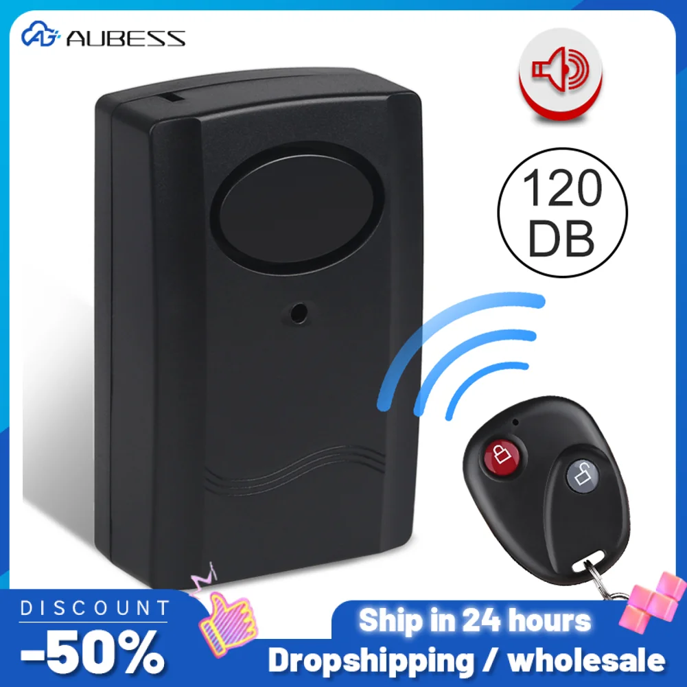 

Wireless Vibration Alarm Loud Home Security Motorcycle Car Door Window Anti-Theft Burglar Detector Sensor 120dB Remote Control