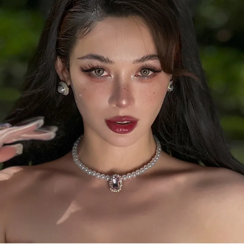 

Винтажное женское ожерелье Le Palace, Новинка лета 2022, оригинальное жемчужное ожерелье с блестящими бриллиантами, модное элегантное универсаль...