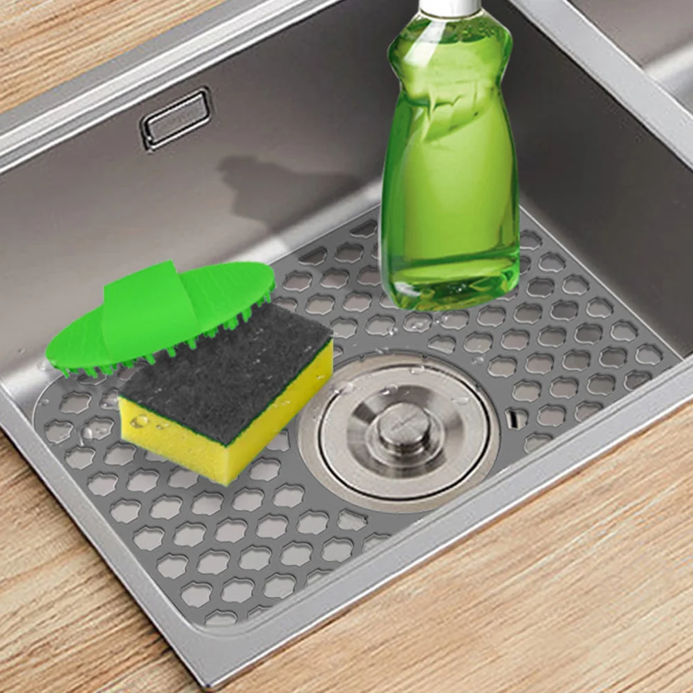 

Sink Drain Mat Protector Protectors Kitchen Bar Counter Draining Mats Bottom Silica Gel Silicone