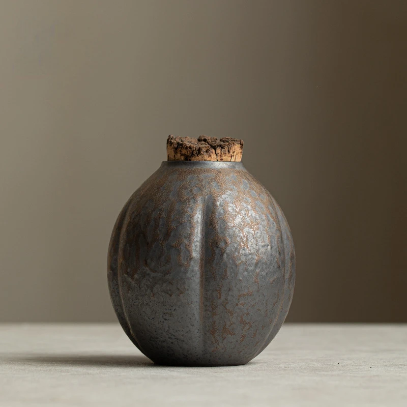 

Vintage Gilt Sealed Tea Cans Portable Mini Storage Jar Moistureproof Sealed Coffee Candy Jar Food Storage Container Home Decor