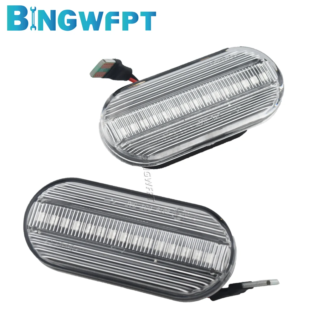 (Left+Right) For Volkswagen VW Golf3 4 Bora Lupo Passat Polo Smoke Lens Dynamic Flowing LED Turn Signal Side Marker Light Lamp images - 6