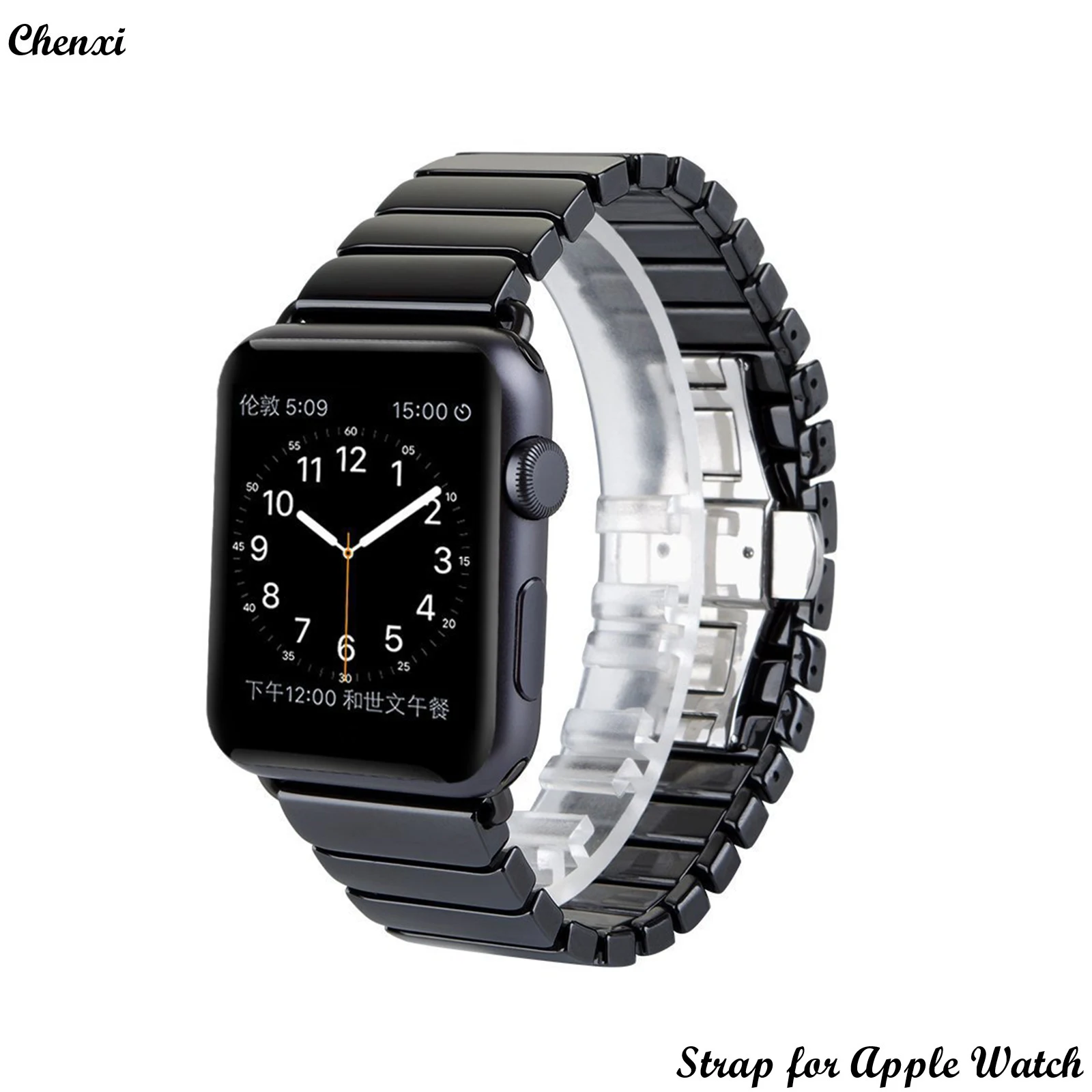 Strap for Apple Watch band 38mm40mm41mm42mm44mm45mm49mm men and women Bamboo Ceramic band for Iwatch series 8