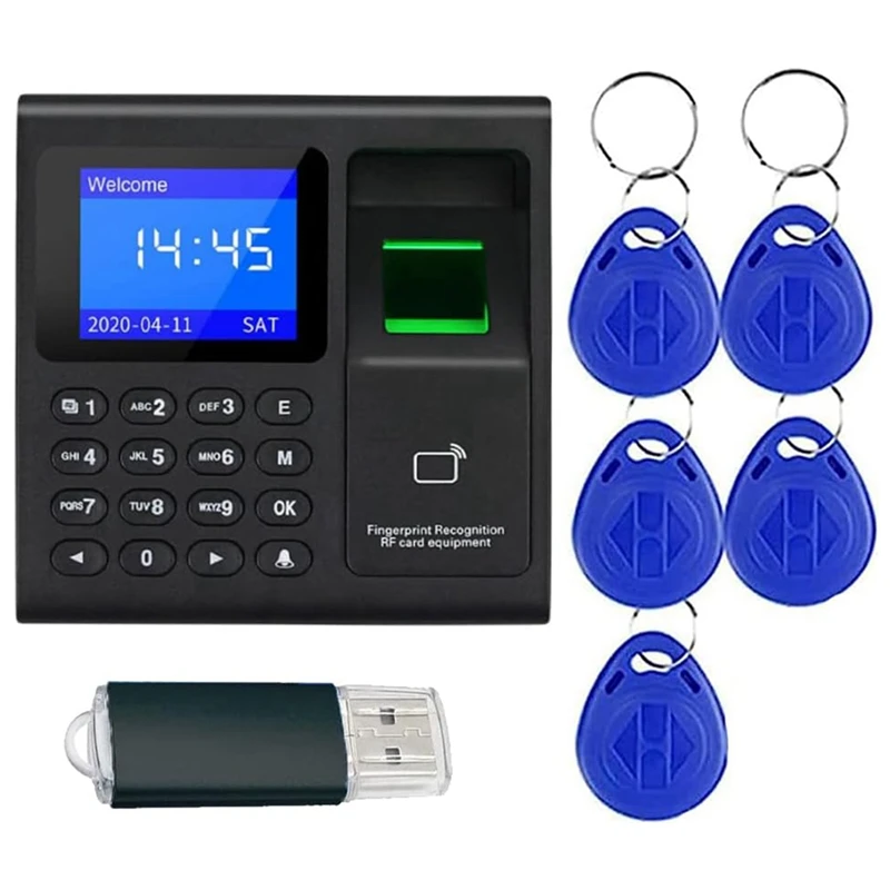 

Time Attendance Machine Fingerprint Password Time Clock For Employee With Finger Scan, RFID And PIN Punching In One Easy Install