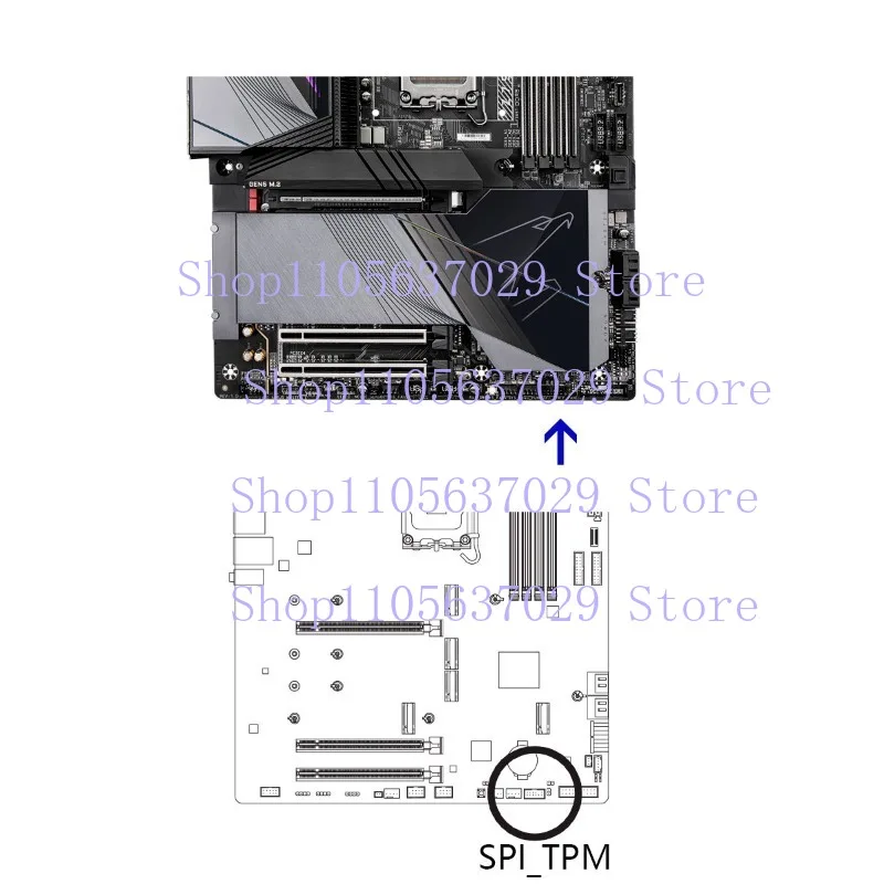 Фото Модуль SPI GIGABYTE GC-TPM2.0 SPI V2 TPM2.0 12Pin для материнских плат №2