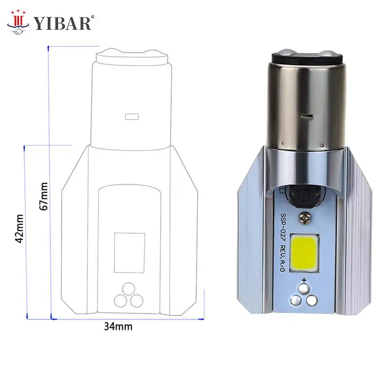 

Светодиодсветильник лампа для мотоцикла, скутера H6 Ba20d 6000k