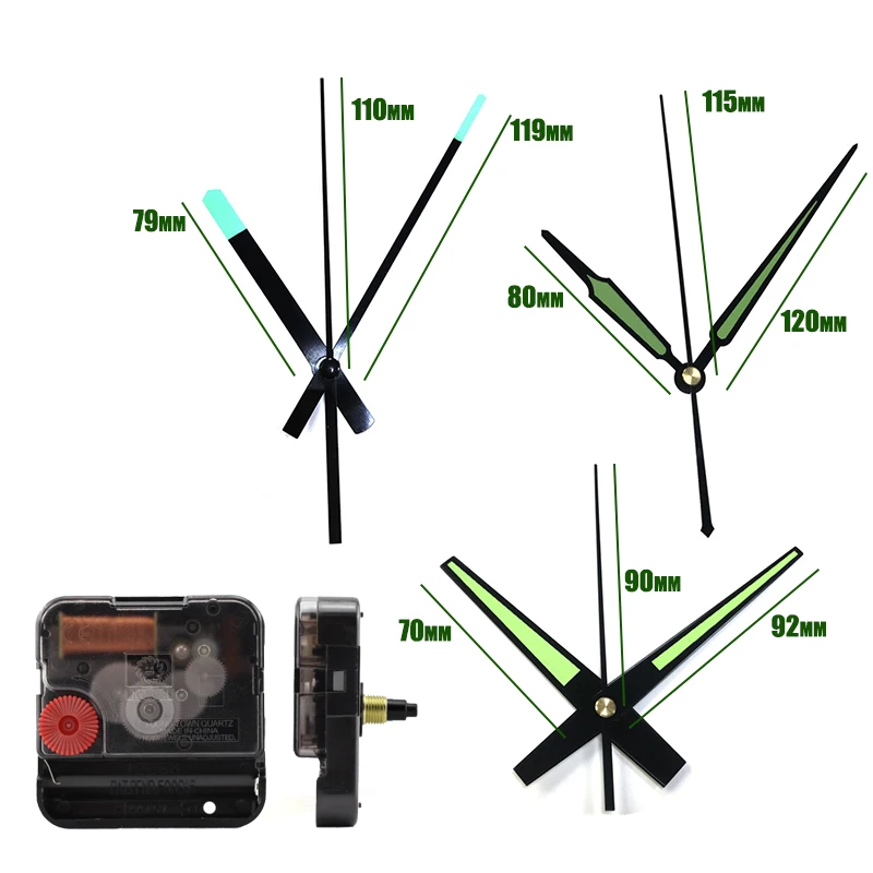 

50sets High-Quality 12888 Clock Movement with Luminous Green Hands Wall Clock Mechanism DIY Repair Accessories Fluorescent Hands