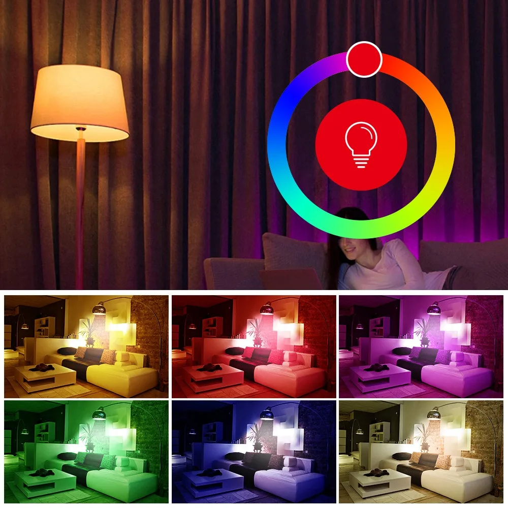 Умная лампа Tuya с Wi-Fi/Bluetooth Светодиодная E27 RGB умные лампочки 220 В 110
