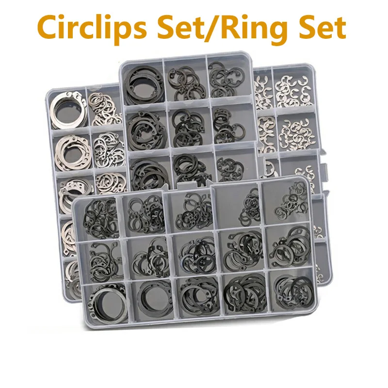 

Circlips for Holes Circlips for Shafts E Ring Combination Set Clamp Spring Split Washer C-type E-type Circlip Plier Set