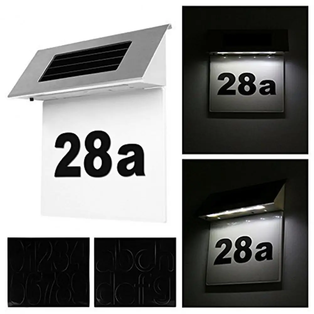 

Address Plaque Lamp Practical IP65 Waterproof Rustproof House Sign Plaque Door Number Solar Lamp Home Supplies