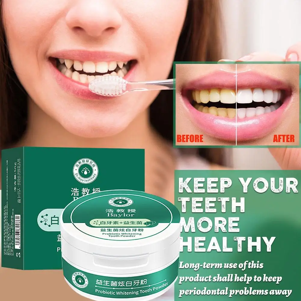 

Teeth Whitening Remove Tooth Stains Yellow Bad Breath Bright Powder Remove Breath Probiotic Tooth White Fresh Calculus B1G2