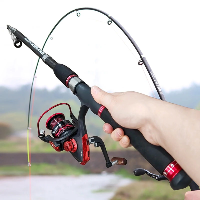 

PROXPE Mini Telescopic Lure Rod Portable Combo Spinning/Casting Reel Set Carp Feeder Lure Pole Kit 1.5M 1.8M 2.1M 2.4M Tackle