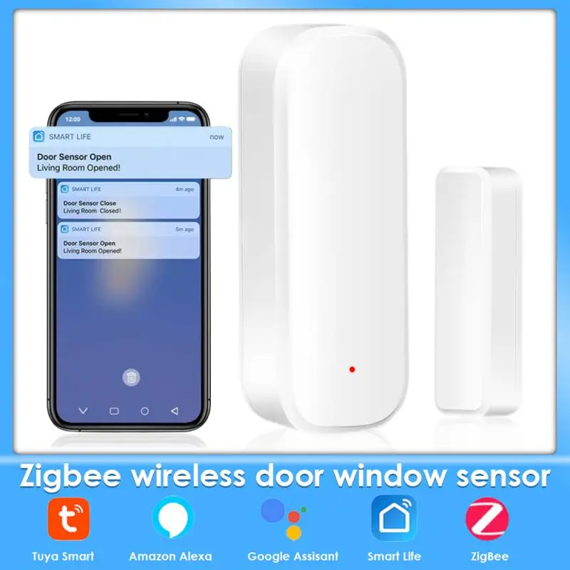 

Tuya Smart WiFi/zigbee Door Sensor Smart Door Open/Closed Detectors Wifi Window Sensor Smartlife APP Work With Google Home Alexa