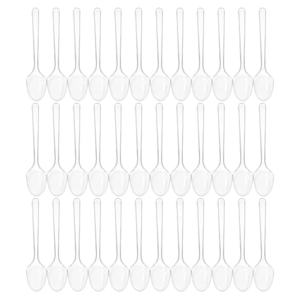 

200pcs Practical Durable Disposable Spoons Plastic Spoons for Party Dessert Cupcake