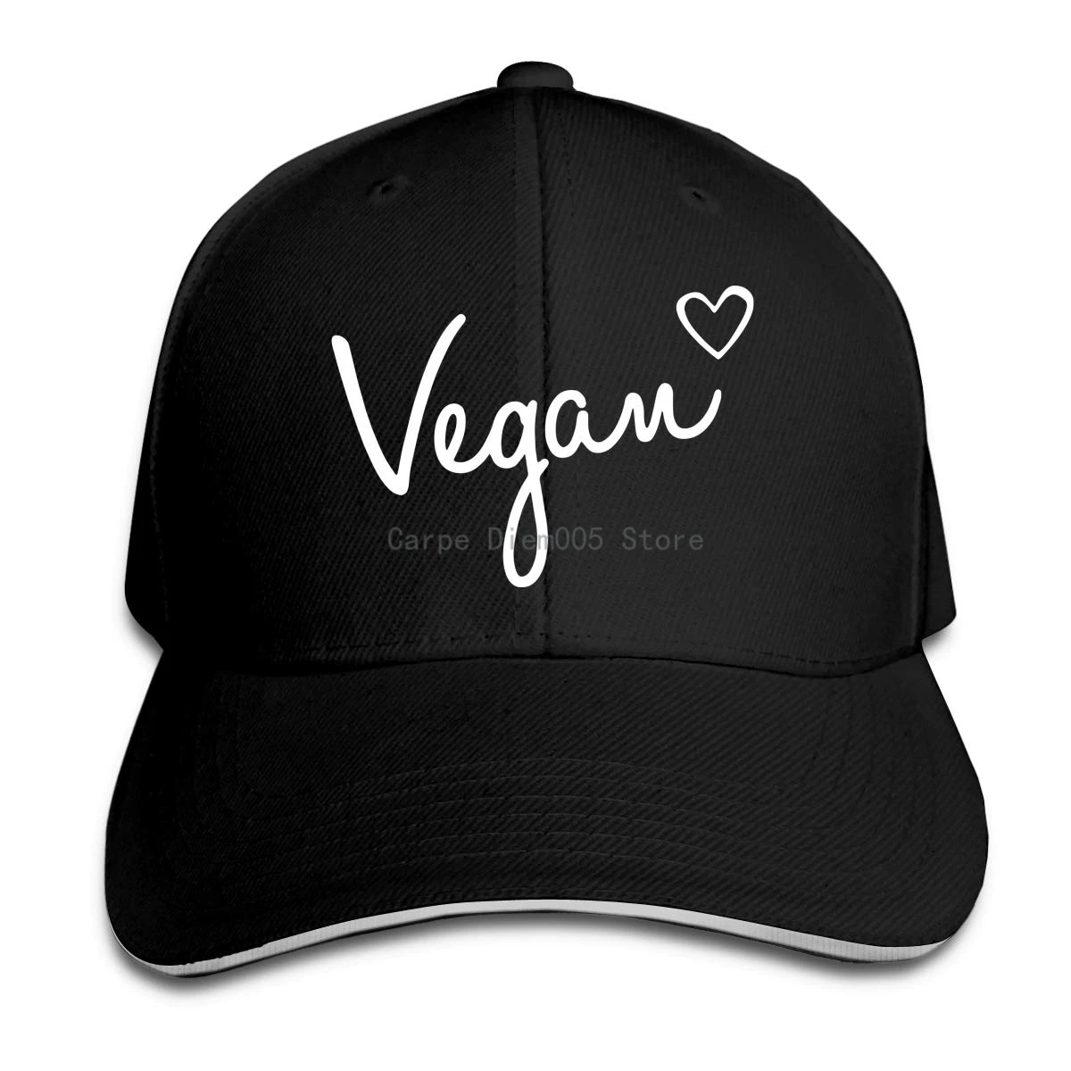 

Vegan Heart Outdoor Snapback Sandwich Cap Adjustable Baseball Hat Plain Cap