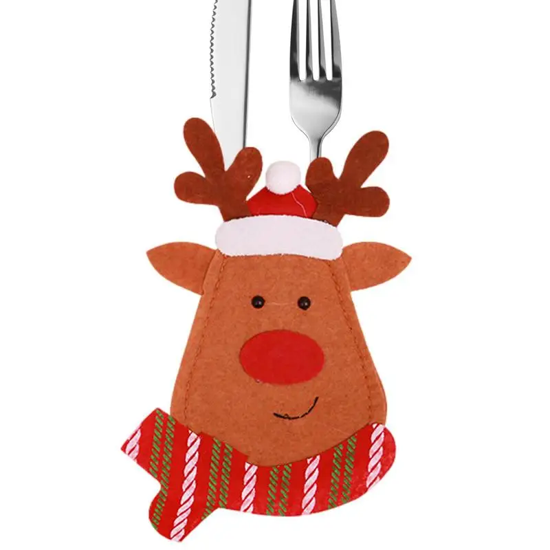 

Santa Suit Christmas Cutlery Holder Tableware Silverware Bag Tableware Neater Decorations Pocket Set Dinner Table Decoration