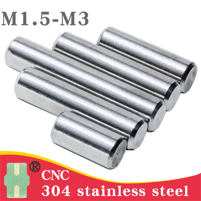 

50-100 PCS Cylindrical Pin M1.5 M2 M2.5 M3 Fastener Solid Dowle Pin 304 Stainless Steel GB119 Locating Pin