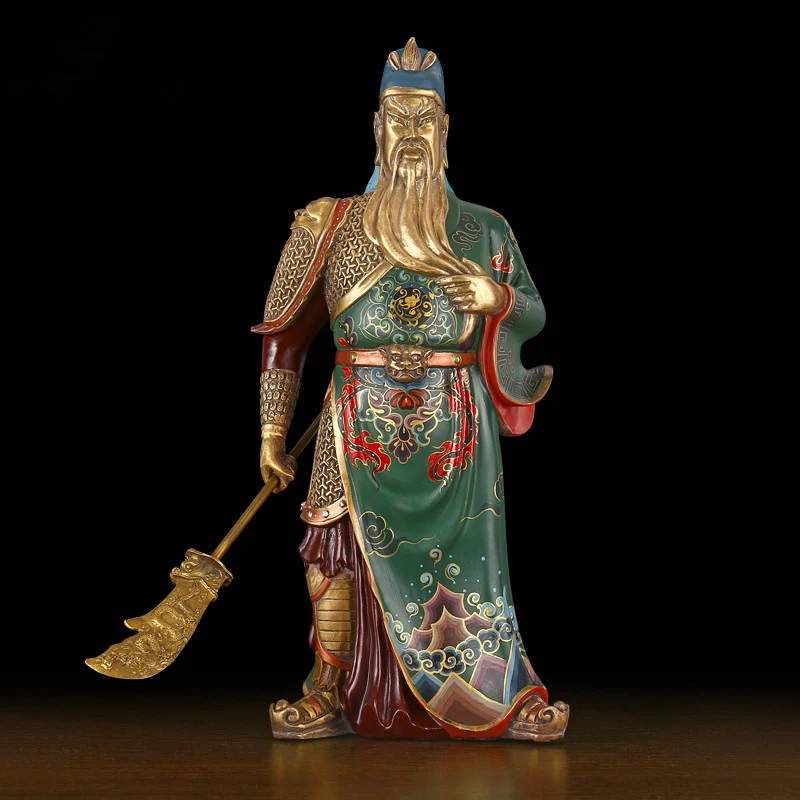 

Статуэтка из чистой меди для украшения дома, статуэтка бога войны Lucky Guan Yu