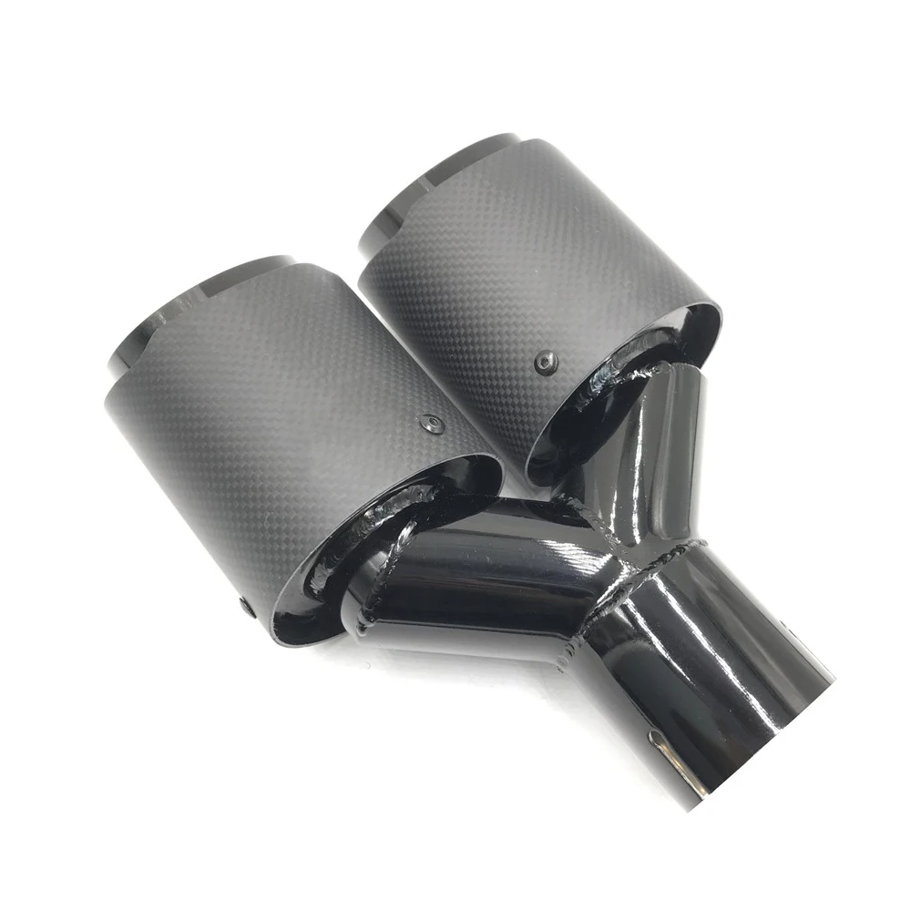 Наконечник Выхлопной Трубы из углеродного волокна 63 мм 89 + нержавеющая сталь