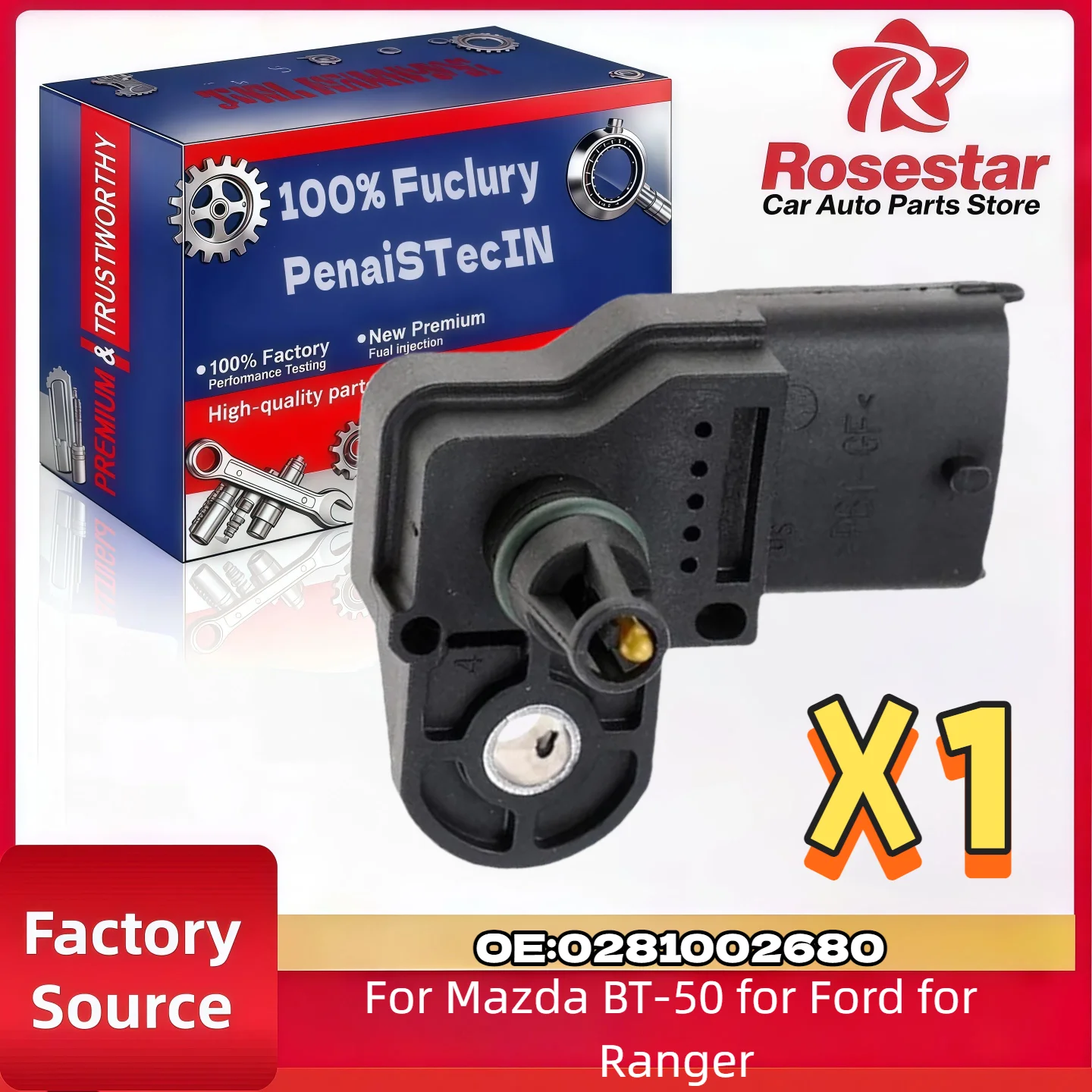 Фото Датчик абсолютного давления в коллекторе 0281002680 для Mazda BT-50 для Ford Ranger 2006-2013, датчик MAP №1