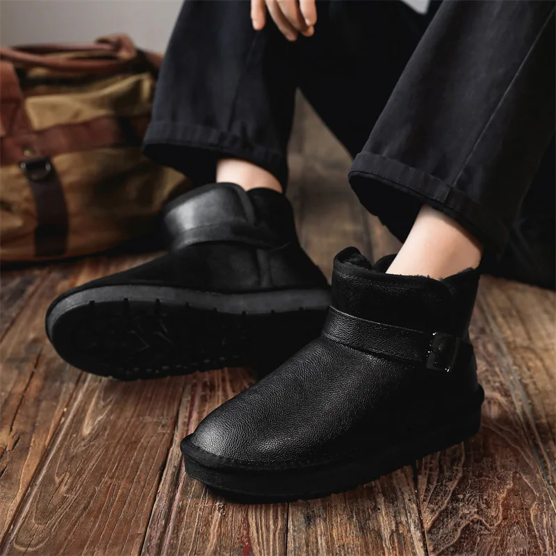 Мужская обувь большого размера 48 зимние ботинки для мужчин с толстым флисом и