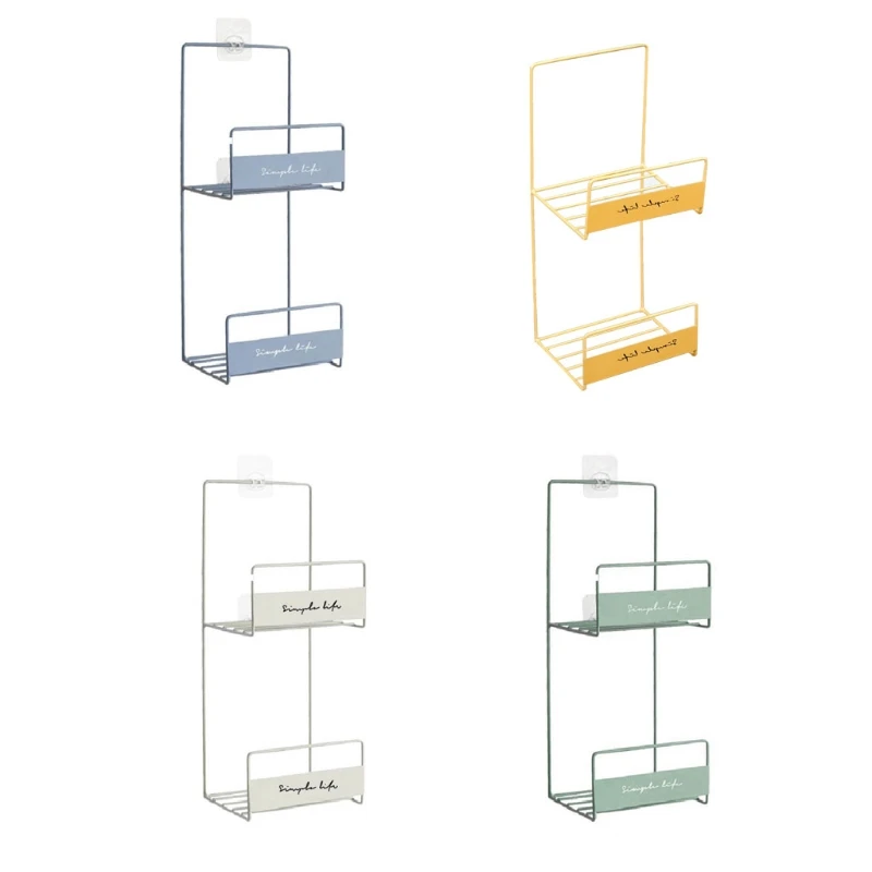 

K1MF Double-Layer Wall Door Mount Hanging Bag Shelf Household Closet Bag Storage Rack Bracket Purse Handbag Organizer Iron Bag