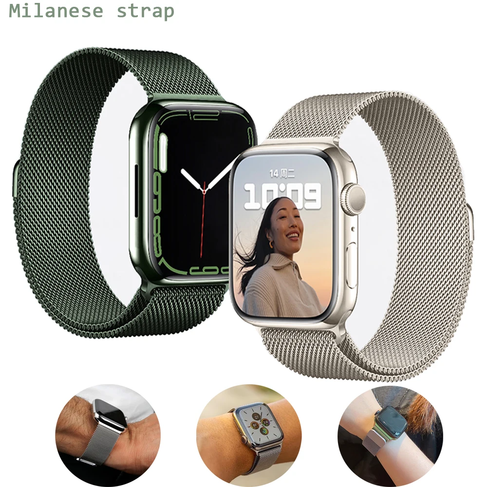 

Slim magnetic loop For Apple watch Ultra/8/7 band 45mm bracelet for iwatch series 44mm Strap