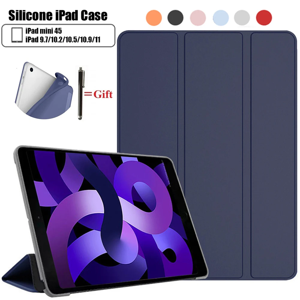 

Funda for iPad 10.2Inch 2021/2020/2019 (9th/8th/7th Gen) Slim Tablet Case with Soft TPU Back Auto Sleep Wake up Protective Cover