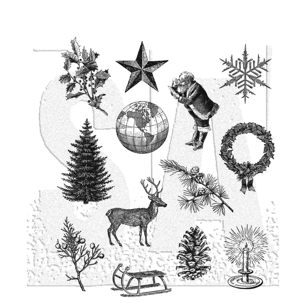 

HOLIDAY THINGS Clear Stamps Metal Cutting Dies Scrapbooking DIY For Decor Embossing Template Card Album Diary Supplies 2022 New