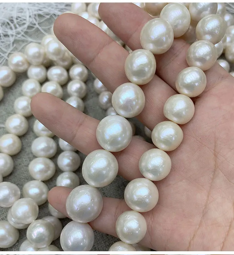 Эдисон барокко натуральный пресноводный круглый жемчуг 11-14 мм Ювелирные изделия