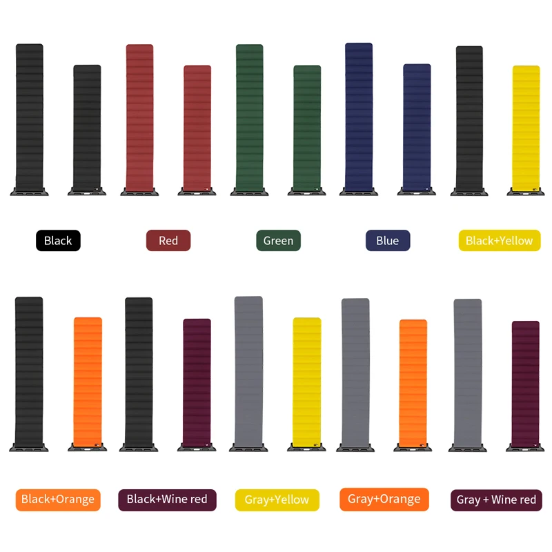 Silicone Strap For Apple watch band 41mm 45mm 44mm 40mm 38mm 42mm Correas Magnetic Loop Link bracelet iWatch seires 7 5 4 6 SE