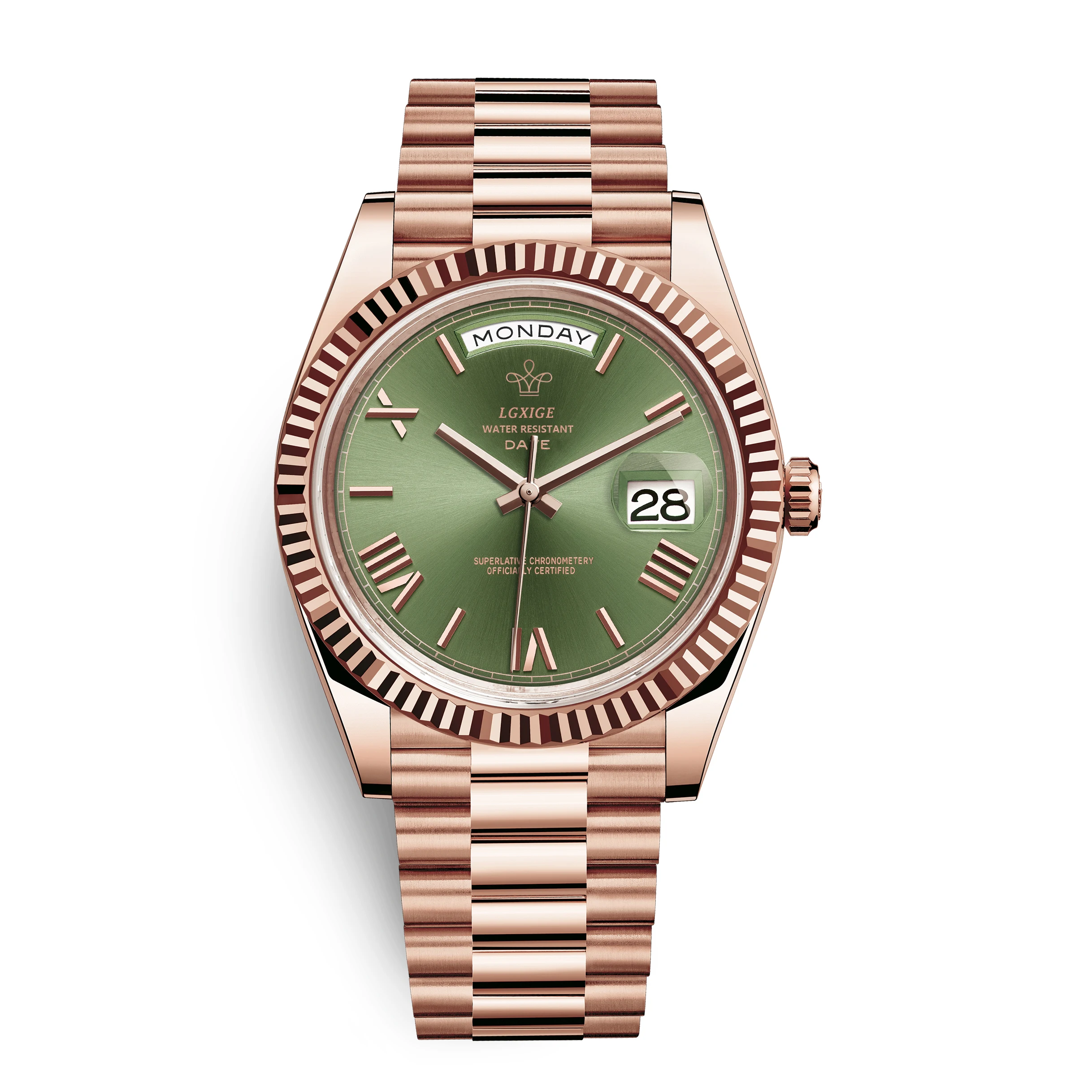 Geneva-reloj analógico de cuarzo para hombre, accesorio de pulsera resistente al agua con calendario, complemento masculino de marca de lujo con diseño japonés miyota AAA, color dorado, 2022