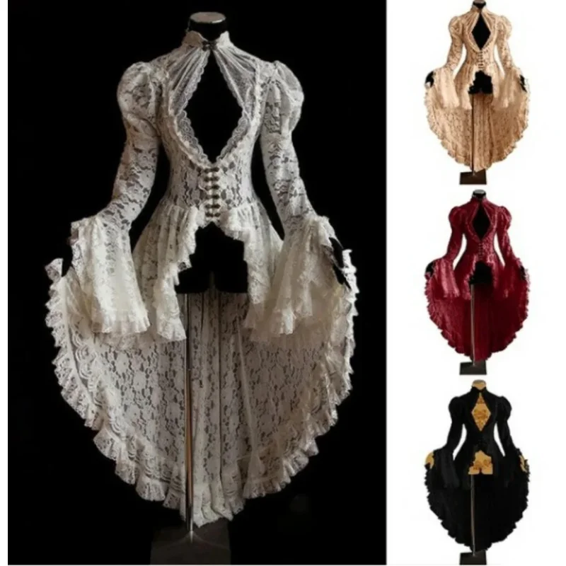 Женский винтажный костюм для косплея черное платье макси на Хэллоуин в