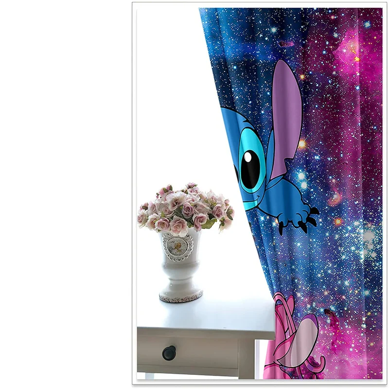 Стежка Лило и Стич занавеска мультяшное украшение для окна карманы