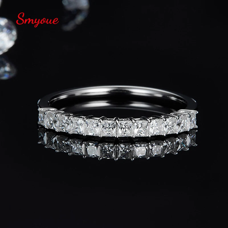 

Smyoue 1ct Moissanite Ring 925 Sterling Silver Women Wedding Promise Band Heart Lab Diamond Rings Luxury Jewelry 10-13pcs Stones