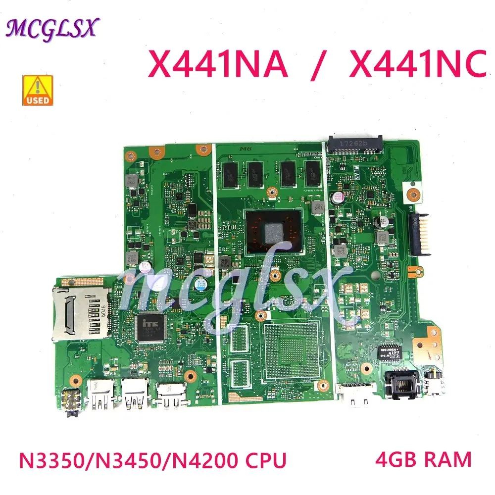 

Материнская плата X441N N3450 / N4200 CPU 4GB RAM для ноутбука Asus X441NA X441NC F441N материнская плата для ноутбука 100% б/у