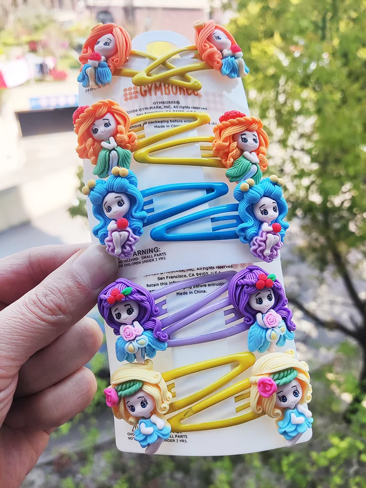 

2PCS New Cute Cartoon Princess Lovely Kids Hairpins Baby Hair Clips Headdress Girls Hair Accessories Children Headwear