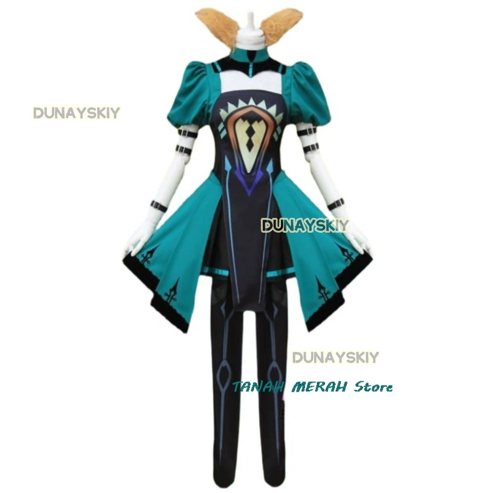 Аниме игра Fate/Apocrypha Grand Order Atalanta косплей костюм лучник парик зеленая юбка униформа
