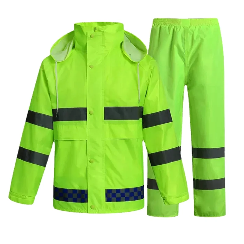 

Electric Motorcycle Adult Split Duty Labor Protection Reflective Raincoat Suit Rain Pants