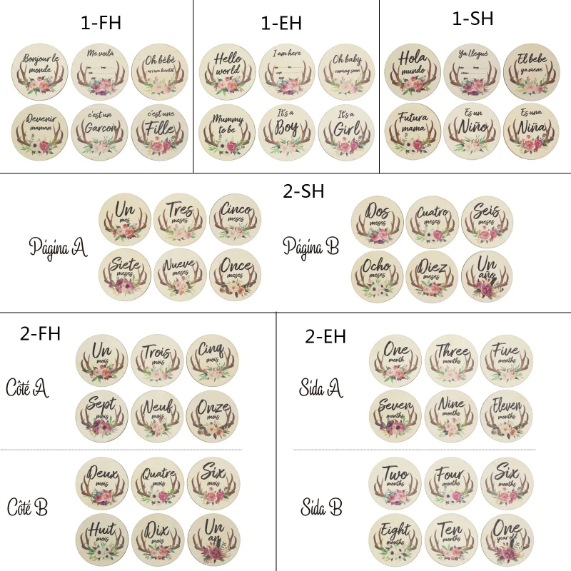 6 шт. детские карточки ручной работы с мультяшными рогами оленя деревянные