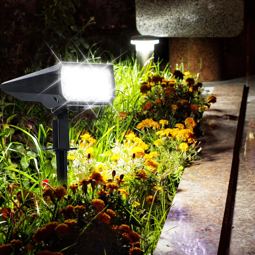 

Светодиодная наружная солнечная наземная лампа, водонепроницаемая садовая дорожка, лампа с регулируемой подсветкой, лужайка, сад, декоративная лампа