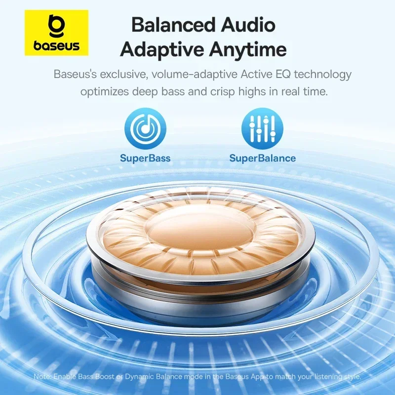 Фото Наушники Baseus EP10 Pro ANC Беспроводные наушники Bluetooth 6.0 наушники беспроводные 50 дБ Адаптивные наушники в реальном времени 6 микрофонов Hi-Res LDAC IP55 Наушники беспроводные TWSнаушники безпровідні №4