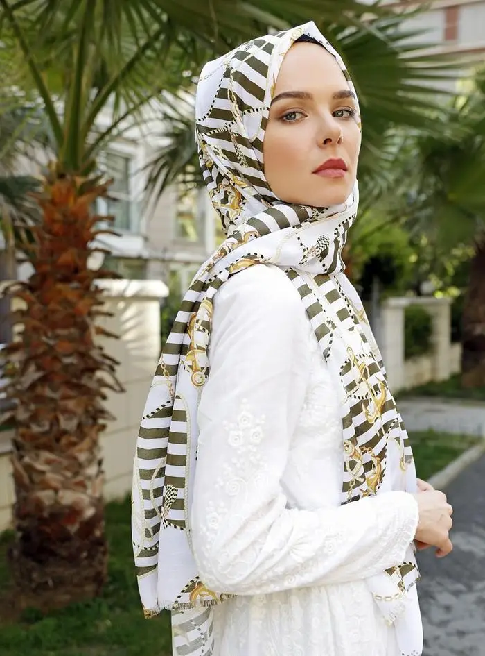 

WOMEN HIJAB SHAWL ACCESSORY SCARF COTTON MEVSİMLİK GIFT HAKİ ANCHOR